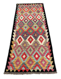 26954- Kelim Hand-Woven/Flat Weaved/Handmade Afghan /Carpet Tribal/Nomadic Authentic/Size: 6'6" x 2'7"