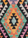 26956- Kelim Hand-Woven/Flat Weaved/Handmade Afghan /Carpet Tribal/Nomadic Authentic/Size: 6'3" x 2'8"