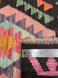 26956- Kelim Hand-Woven/Flat Weaved/Handmade Afghan /Carpet Tribal/Nomadic Authentic/Size: 6'3" x 2'8"