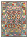 26966- Kelim Hand-Woven/Flat Weaved/Handmade Afghan /Carpet Tribal/Nomadic Authentic/Size: 8'1" x 5'8"