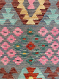 26966- Kelim Hand-Woven/Flat Weaved/Handmade Afghan /Carpet Tribal/Nomadic Authentic/Size: 8'1" x 5'8"