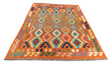 26979- Kelim Hand-Woven/Flat Weaved/Handmade Afghan /Carpet Tribal/Nomadic Authentic/Size: 8'0" x 5'8"