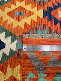 26979- Kelim Hand-Woven/Flat Weaved/Handmade Afghan /Carpet Tribal/Nomadic Authentic/Size: 8'0" x 5'8"