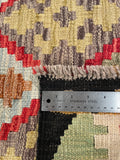 26941- Kelim Hand-Woven/Flat Weaved/Handmade Afghan /Carpet Tribal/Nomadic Authentic/Size: 6'8" x 2'6"