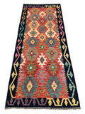 26939- Kelim Hand-Woven/Flat Weaved/Handmade Afghan /Carpet Tribal/Nomadic Authentic/Size: 6'6" x 2'7"