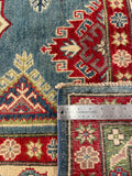 26987-Kazak Hand-Knotted/Handmade Afghan Rug/Carpet Tribal/Nomadic Authentic/ Size: 9'9" x 8'2"