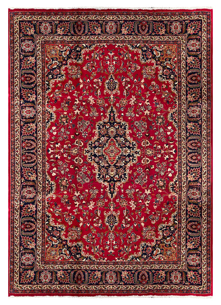 27027-Mashad Hand-Knotted/Handmade Persian Rug/Carpet Traditional Authentic/ Size: 11'1" x 7'9"