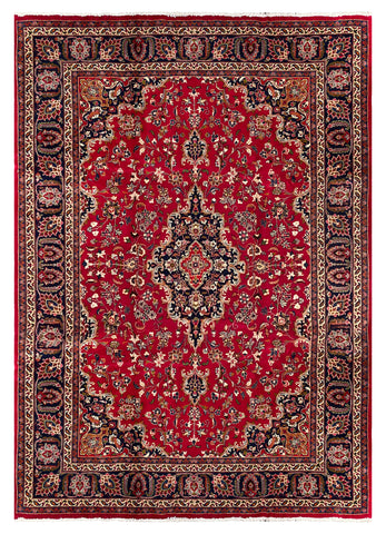 27027-Mashad Hand-Knotted/Handmade Persian Rug/Carpet Traditional Authentic/ Size: 11'1" x 7'9"