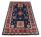 26993-Kazak Hand-Knotted/Handmade Afghan Rug/Carpet Tribal/Nomadic Authentic/ Size: 4'8" x 3'0"