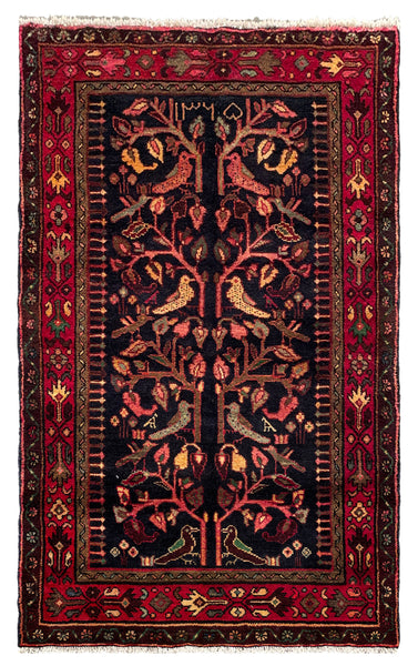 26880-Hamadan Hand-Knotted/Handmade Persian Rug/Carpet Tribal/Nomadic Authentic/ Size: 6'2" x 3'8"