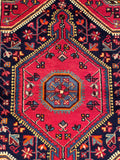 26889-Hamadan Hand-Knotted/Handmade Persian Rug/Carpet Tribal/Nomadic Authentic/ Size: 3'9" x 2'7"