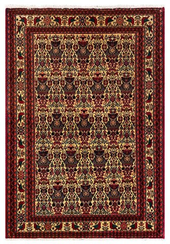 26869- Shiraz Persian Hand-weaved Antique Authentic/Traditional Nomadic/Tribal / Size: 5'0" x 3'4"