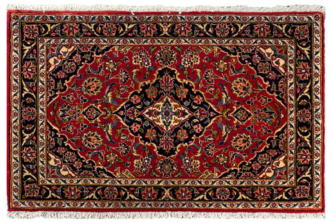 26883-Kashan Hand-Knotted/Handmade Persian Rug/Carpet Traditional/Authentic/Size: 3'6" x 2'5"