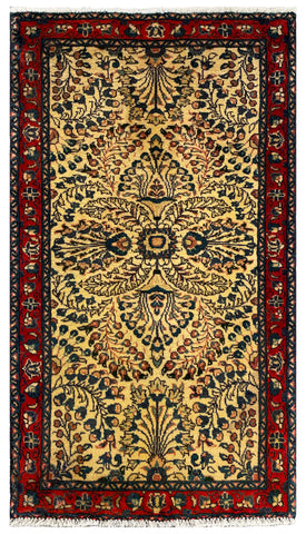 26885-Sarough Hand-Knotted/Handmade Persian Rug/Carpet Traditional Authentic/ Size: 3'5"x 2'0"