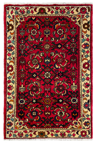 26888-Hamadan Hand-Knotted/Handmade Persian Rug/Carpet Tribal/Nomadic Authentic/ Size: 3'9" x 2'6"