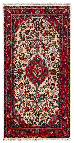 26890-Hamadan Hand-Knotted/Handmade Persian Rug/Carpet Tribal/Nomadic Authentic/ Size: 4'6" x 2'4"