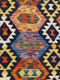 26977- Kelim Hand-Woven/Flat Weaved/Handmade Afghan /Carpet Tribal/Nomadic Authentic/Size: 6'5" x 4'9"