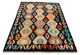 26978- Kelim Hand-Woven/Flat Weaved/Handmade Afghan /Carpet Tribal/Nomadic Authentic/Size: 6'6" x 4'9"