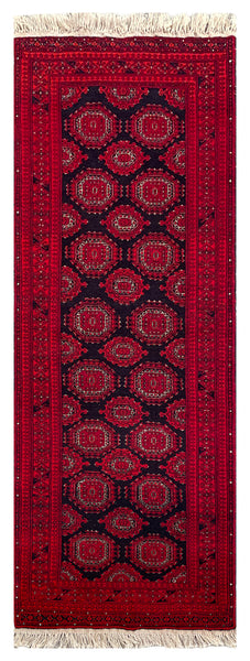 26913-Khal Mohammad Hand-Knotted/Handmade Afghan Rug/Carpet Traditional/Authentic/Size: 6'4" x 2'3"