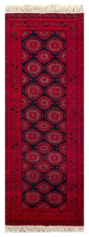 26913-Khal Mohammad Hand-Knotted/Handmade Afghan Rug/Carpet Traditional/Authentic/Size: 6'4" x 2'3"