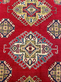 26931-Kazak Hand-Knotted/Handmade Afghan Rug/Carpet Tribal/Nomadic Authentic/ Size: 9'1" x 6'7"