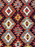 26973- Kelim Hand-Woven/Flat Weaved/Handmade Afghan /Carpet Tribal/Nomadic Authentic/Size: 6'4" x 5'0"