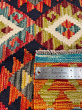 26973- Kelim Hand-Woven/Flat Weaved/Handmade Afghan /Carpet Tribal/Nomadic Authentic/Size: 6'4" x 5'0"