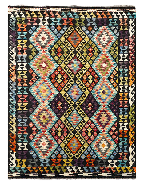 26972- Kelim Hand-Woven/Flat Weaved/Handmade Afghan /Carpet Tribal/Nomadic Authentic/Size: 6'6" x 4'9"