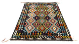 26972- Kelim Hand-Woven/Flat Weaved/Handmade Afghan /Carpet Tribal/Nomadic Authentic/Size: 6'6" x 4'9"