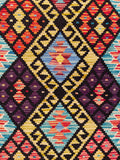 26972- Kelim Hand-Woven/Flat Weaved/Handmade Afghan /Carpet Tribal/Nomadic Authentic/Size: 6'6" x 4'9"