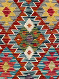 26974- Kelim Hand-Woven/Flat Weaved/Handmade Afghan /Carpet Tribal/Nomadic Authentic/Size: 6'7" x 4'9"