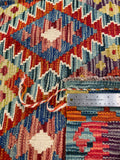 26974- Kelim Hand-Woven/Flat Weaved/Handmade Afghan /Carpet Tribal/Nomadic Authentic/Size: 6'7" x 4'9"