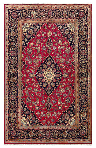 26876-Kashan Hand-Knotted/Handmade Persian Rug/Carpet Traditional/Authentic/Size: 8'0" x 5'1"