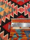 26975- Kelim Hand-Woven/Flat Weaved/Handmade Afghan /Carpet Tribal/Nomadic Authentic/Size: 6'2" x 4'8"