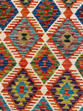 26971- Kelim Hand-Woven/Flat Weaved/Handmade Afghan /Carpet Tribal/Nomadic Authentic/Size: 6'5" x 5'1"