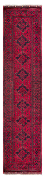 26911-Khal Mohammad Hand-Knotted/Handmade Afghan Rug/Carpet Traditional/Authentic/Size: 12'7" x 2'9"