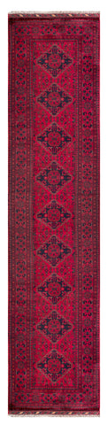 26911-Khal Mohammad Hand-Knotted/Handmade Afghan Rug/Carpet Traditional/Authentic/Size: 12'7" x 2'9"