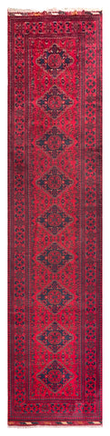 26912-Khal Mohammad Hand-Knotted/Handmade Afghan Rug/Carpet Traditional/Authentic/Size: 12'8" x 2'10"