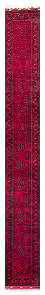 26910-Khal Mohammad Hand-Knotted/Handmade Afghan Rug/Carpet Traditional/Authentic/Size: 19'2" x 2'6"