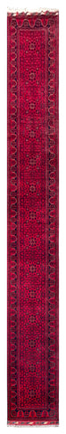 26910-Khal Mohammad Hand-Knotted/Handmade Afghan Rug/Carpet Traditional/Authentic/Size: 19'2" x 2'6"