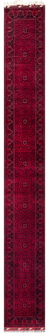 26909-Khal Mohammad Hand-Knotted/Handmade Afghan Rug/Carpet Traditional/Authentic/Size: 19'3" x 2'6"