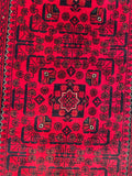 26909-Khal Mohammad Hand-Knotted/Handmade Afghan Rug/Carpet Traditional/Authentic/Size: 19'3" x 2'6"