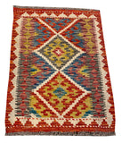 26017- Kelim Hand-Woven/Flat Weaved/Handmade Afghan /Carpet Tribal/Nomadic Authentic/Size: 2'11" x 2'0"