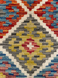 26017- Kelim Hand-Woven/Flat Weaved/Handmade Afghan /Carpet Tribal/Nomadic Authentic/Size: 2'11" x 2'0"