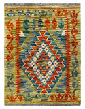 26021- Kelim Hand-Woven/Flat Weaved/Handmade Afghan /Carpet Tribal/Nomadic Authentic/Size: 2'2" x 2'4"