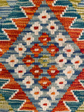 26021- Kelim Hand-Woven/Flat Weaved/Handmade Afghan /Carpet Tribal/Nomadic Authentic/Size: 2'2" x 2'4"