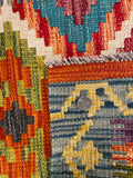 26026- Kelim Hand-Woven/Flat Weaved/Handmade Afghan /Carpet Tribal/Nomadic Authentic/Size: 2'11" x 2'0"