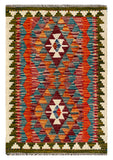 26025- Kelim Hand-Woven/Flat Weaved/Handmade Afghan /Carpet Tribal/Nomadic Authentic/Size: 2'11" x 2'0"