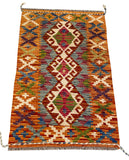 26024- Kelim Hand-Woven/Flat Weaved/Handmade Afghan /Carpet Tribal/Nomadic Authentic/Size: 2'11" x 2'0"