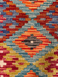 26023- Kelim Hand-Woven/Flat Weaved/Handmade Afghan /Carpet Tribal/Nomadic Authentic/Size: 2'11" x 2'0"